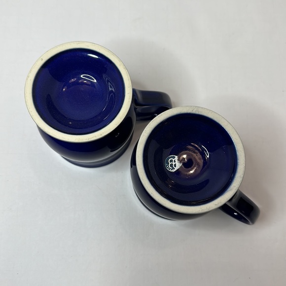 Vintage Cobalt Blue Pedestal Footed Mugs set of 2 - Picture 3 of 4